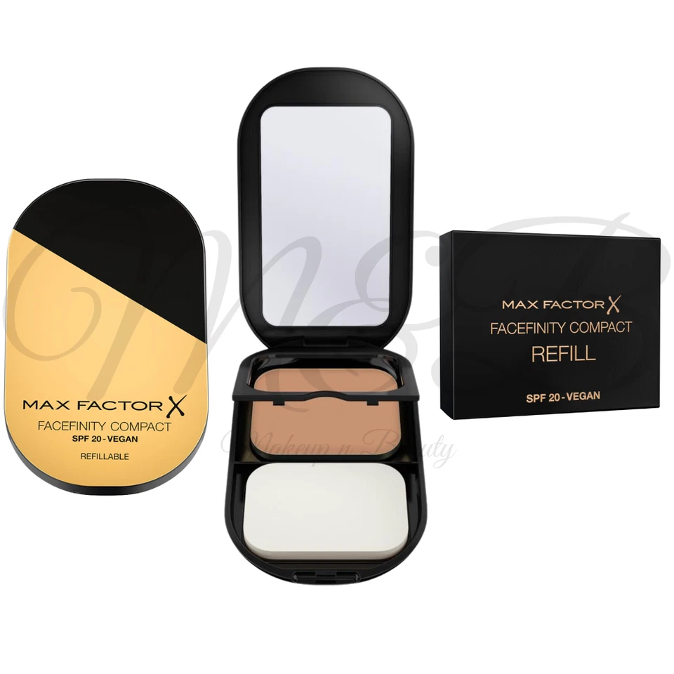 MAX FACTOR Facefinity Compact SPF 20 Vegan Refillable Foundation *CHOOSE SHADE*