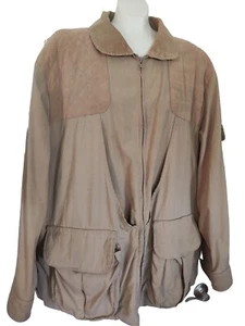 VTG CABELAS Size XL Made in USA Mens Cotton Poplin Khaki Hunting Jacket Coat - Picture 1 of 13