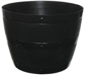 Large 50cm Barrel Planter Tub Plastic Garden Flower Plant Black Planter Tree Pot - Picture 1 of 2