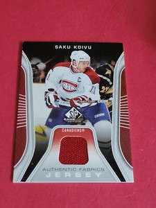 SAKU KOIVU -  2006-07 UPPER DECK  SP GAME USED AUTHENTIC FABRICS JERSEY CARD