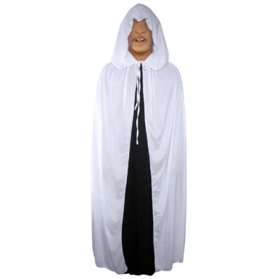 White Cloak with Large Hood ~ HALLOWEEN PRINCESS GHOST RENAISSANCE COSTUME CAPE - Image 1 of 3