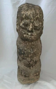 Ancient Toba Batak 17" Stone Statue Sumatra Village Guardian Figure - Indonesia - Bild 1 von 9