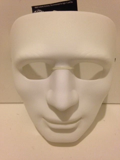 成人戏剧面具 - 男 - 6 件装 - 所有面具都是白色 — 第 1/1 张图片