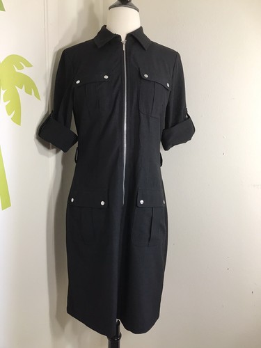 Abito Michael Kors nero con colletto a tubino taglia small manca cintura