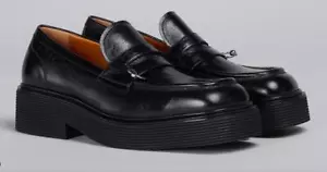 Marni MOCCASIN Square Toe Loafers SHINY LEATHER 41 - 8 US NEW $1135 MOMR004303 - Picture 1 of 6