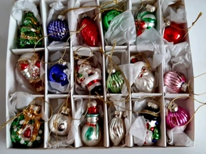 Weihnachtsschmuck mundgeblasenes Glas 18 handbemalt 2" Juwel Ton Sundance 2008 - Bild 1 von 21