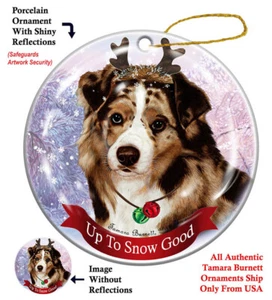 Up to Snow Good Ornament - Red Merle Australian Shepherd - Picture 1 of 1