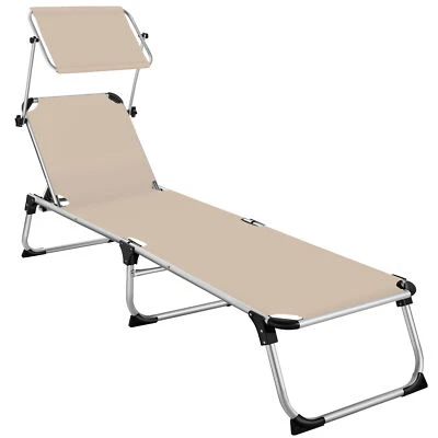 Sonnenliege Aurelie aus Aluminium, 6-stufig Strandliege Beachliege beige B-Ware - Bild 1 von 4