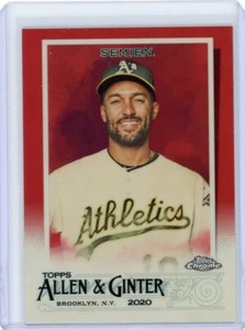 2020 Topps Allen And Ginter Chrome Red Refractor #63 Marcus Semien #4/5 - Foto 1 di 2