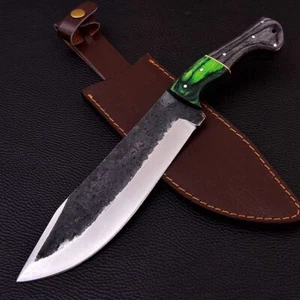 Jagd Bowie Messer Mittelalter Arbeits Kelten Carbon stahl 1095 32cm MAQ1101 - Bild 1 von 5