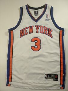 Reebok NBA White Jersey New York Knicks Stephon Marbury #3 - Mens L, Length +2