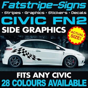 para adaptarse CALCOMANÍAS DE RAYAS GRÁFICAS HONDA CIVIC FN2 PEGATINAS TIPO R S VTEC 1.6 2.0 - Imagen 1 de 2