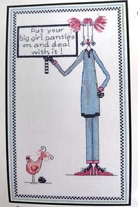 Janlynn Counted Cross Stitch Kit #019-0402 Dolly Mama's BIG GIRL PANTIES - Picture 1 of 3