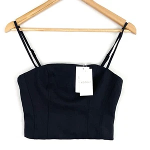 Kookai Oyster Staple Corset Top Womens EU 34 AU 6 Black Spaghetti Strap New - Picture 1 of 8
