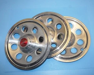 3x PMD HUBCAPS * 1968 PONTIAC TEMPEST FIREBIRD 14"  68 14" WHEEL COVERS SET OF 3 - Picture 1 of 11