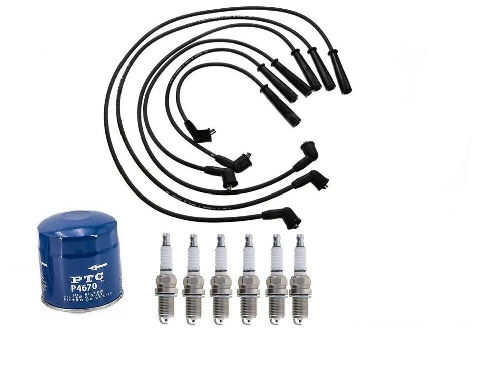 Ignition Spark Plug Wires + Plugs & Oil Filter for Mazda MPV Van 3.0L 1996-1998 - Image 1 of 4