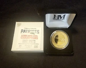 #316 New England Patriots 5-Time Champions Flip Coin 39mm Gold Flash Plated NIB  - Bild 1 von 6