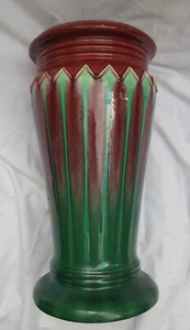ANTIQUE WELLER ART DECO MAJOLICA ART POTTERY PLANT STAND JARDINERE PEDESTAL BASE - Picture 1 of 4