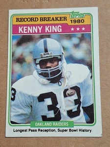 Tarjeta de Kenny King Topps 1981 RB Record Breaker NFL #333 Oakland Raiders - Imagen 1 de 2