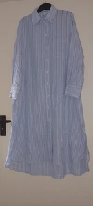 Blau gestreiftes Hemdblusenkleid von Zara passend Größe UK 10 - Bild 1 von 10