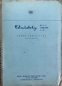 NSU QUICKLY N / S / L / CAVALLINO / T / TT - SPARE PARTS CATALOGUE 1960 - Picture 1 of 7