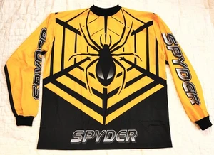 Vintage Y2K Spyder Jersey Racing Motocross All Over Print Yellow Black Shirt M - Picture 1 of 11
