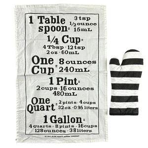 Juego de toallas de cocina y guante para horno Kate Spade blanco y negro  - Imagen 1 de 15