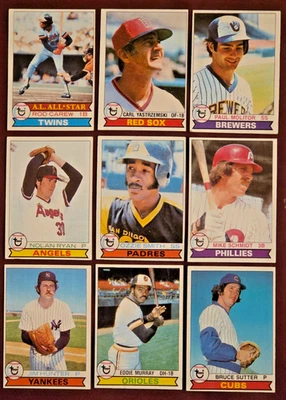 Lote Topps 1979 Salón de la fama (9) Ozzie Smith RC Ryan Schmidt Yaz Carew Murray ¡Más! M/H Gr Foto 1 de 2