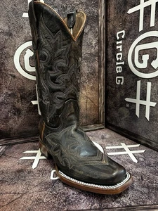 Circle G  Ladies Brown  Square Toe Boots    8024 - Picture 1 of 4