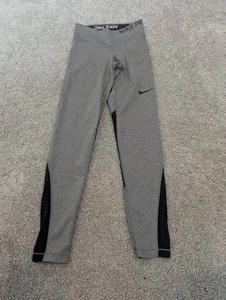 Nike Pro Leggings Womens S Gray Compression Tight Fit Mesh Dri-Fit  Mid-Rise  - Picture 1 of 6