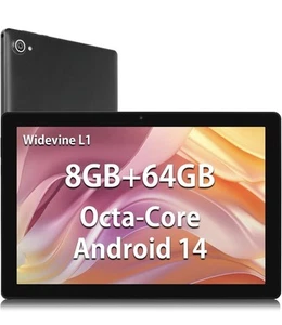 Tablet Android 14 da 10 pollici con touchscreen IPS HD 1280x800, 8GB RAM 64GB - Imagen 1 de 7