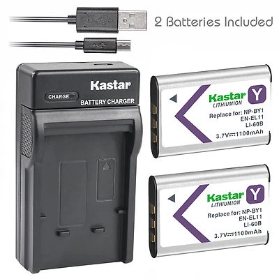 Kastar D-LI78 Battery Charger Pentax Optio L50 M50 M60 Optio S1 V20 W60 W80  - Image 1 of 4