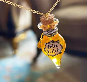 felix felicis collana ciondolo bottiglia pozione Harry Potter catena magica - Foto 1 di 2