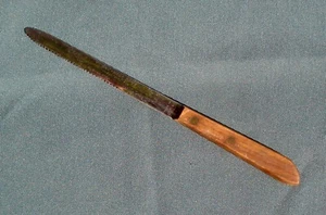 Vintage Hi-Test Duo Edge Edelstahl Schneiden Gemüsemesser mit Holzgriff USA - Bild 1 von 3