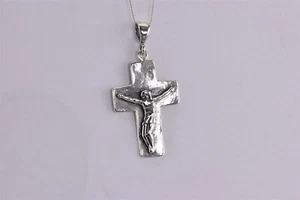 Colgante Regina Lane RL Plata de Ley 25mm Crucifijo Texturizado Cruz Israel 925 - Imagen 1 de 7
