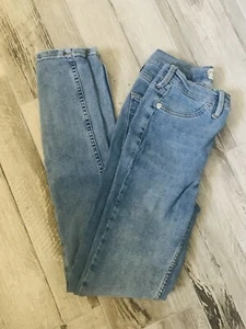 Free People Light Blue High Rise Straight Leg Jeans Size 27 - Picture 1 of 6