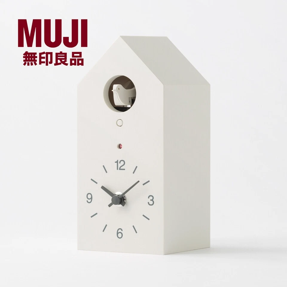 MUJI / Cuckoo clock White MJ-CCWS1 Light Sensor Cute Watch W95 × D108 × H204mm - Image 1 of 4