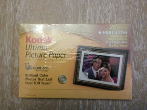 Papel fotográfico Kodak Ultima 4x6" 20 hojas inyección de tinta de alto brillo 808-4931 mm-540 - Imagen 1 de 2