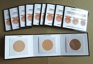 SET 10 CHARLOTTE TILBURY AIRBRUSH FLAWLESS FINISH POWDER SAMPLE FAIR MEDIUM DARK - Picture 1 of 4