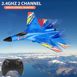 SU27 Fighter Glider RC Plane Remote Radio Control Drones Glider LED RTF Kids Toy - Picture 1 of 24
