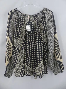 Free People Small Shirt Scoop Neck Elena Floral Print Billowy Oversized NWT - Picture 1 of 8