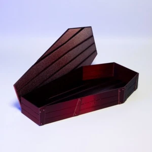 Creepy Coffin Container Spooky Storage Box Halloween Decor Unique Home Accent - Picture 1 of 5