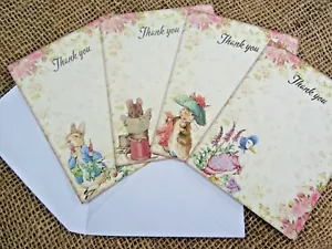 4 Dankeskarten & Umschläge mit Hasen und Waldfiguren - Bild 1 von 4