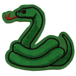 Snake Emoji Embroidered Iron On Patch - Picture 1 of 2