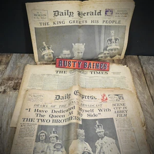 Paquete Periódicos Originales Vintage, Interés Real, Coronación 1937, Rey Jorge - Imagen 1 de 4