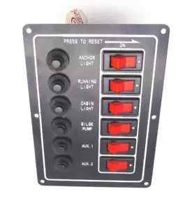 Waterproof 12V 6 Gang Waterproof Marine Switch Panel Boat Car Circuit - Picture 1 of 3