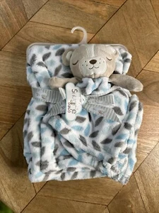 Snuggle tots Teddy Bear Baby Comforter Comfort Blanket Soft Toy blue jainco - Picture 1 of 6