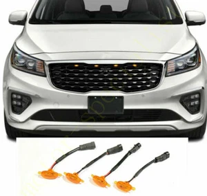 For Kia Sedona 2014-2024 Raptor Style Grill Amber LED yellow Marker Light Kit - Picture 1 of 2