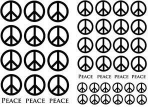 Calcomanías Peace Signs 47 piezas de vidrio fundido negro de 0,5 a 1 pulgada - Imagen 1 de 1