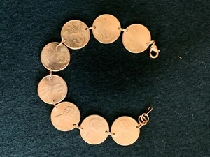Coin Jewelry, US Penny Bracelet, assorted Coins, 7-8". Custom Crafted, made USA - Picture 1 of 5